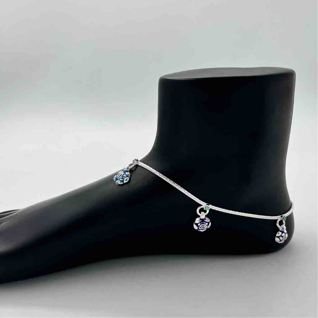 Silver Fancy Antique Design Bombey Payal