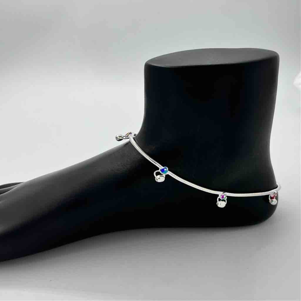 Silver Fancy Light Weight Anklets