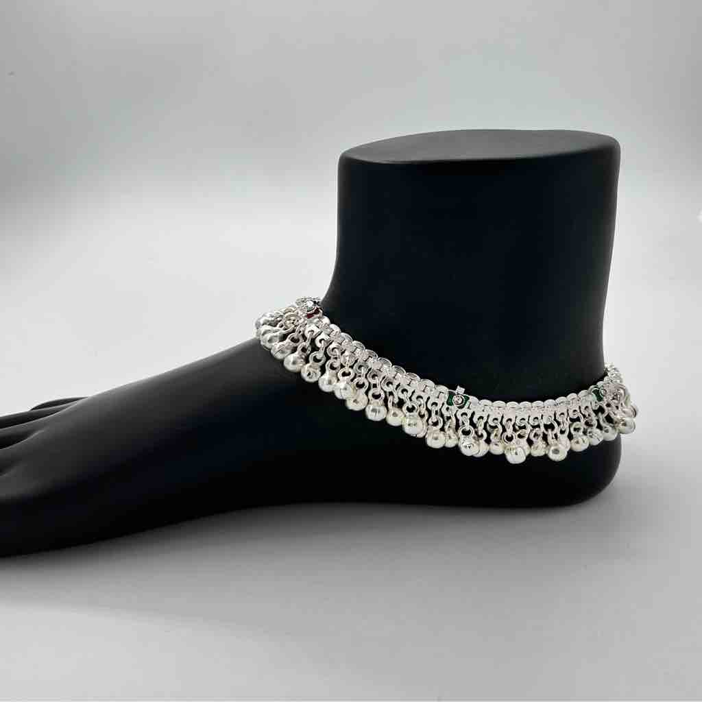 Silver Kismat Fancy Gugri Anklets