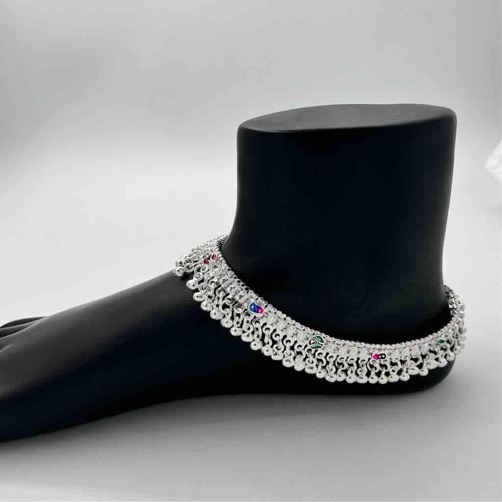 Silver Kismat Fancy Shalang Gugri Anklets