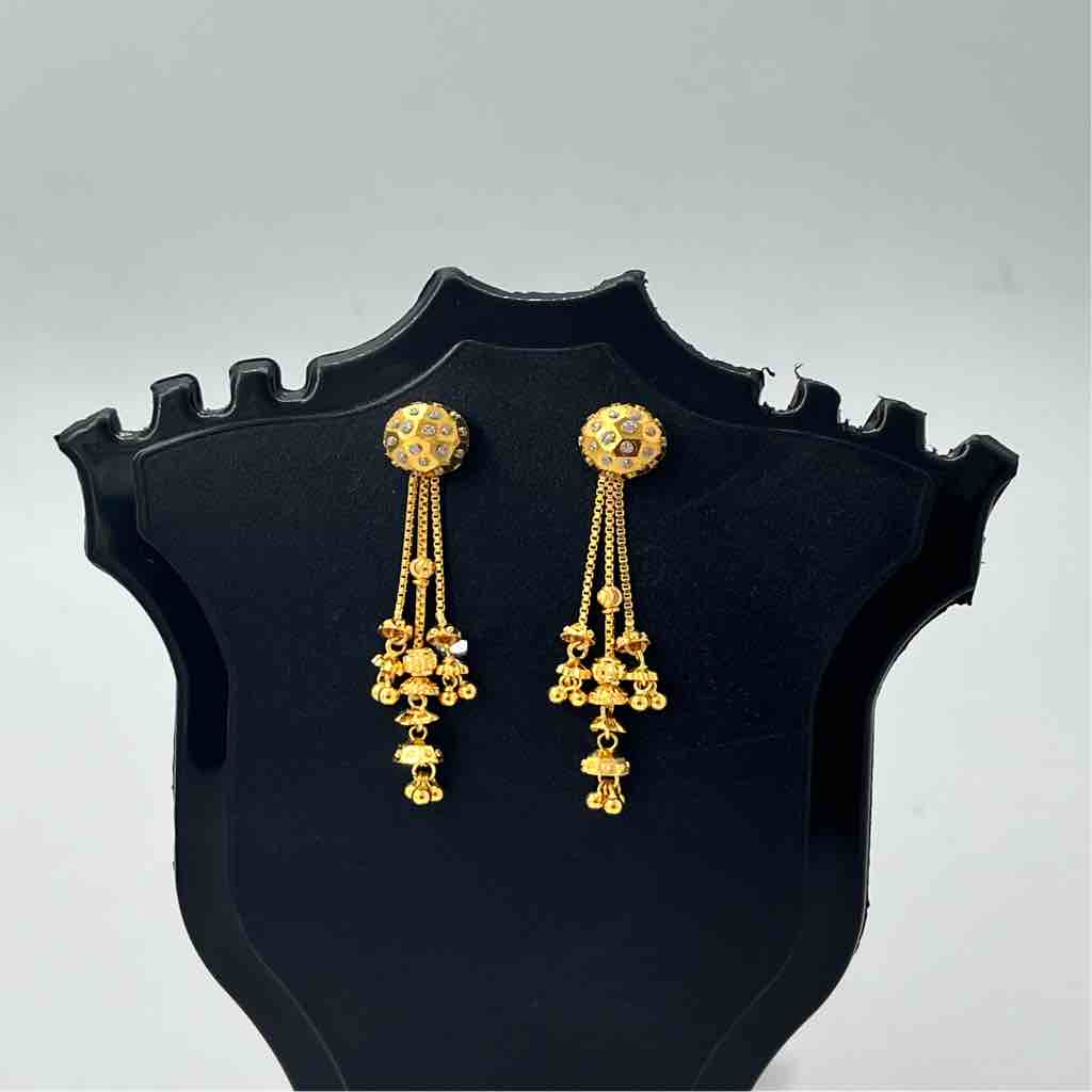 916 gold Platinum Heavy Latkan (???????) Design Earrings