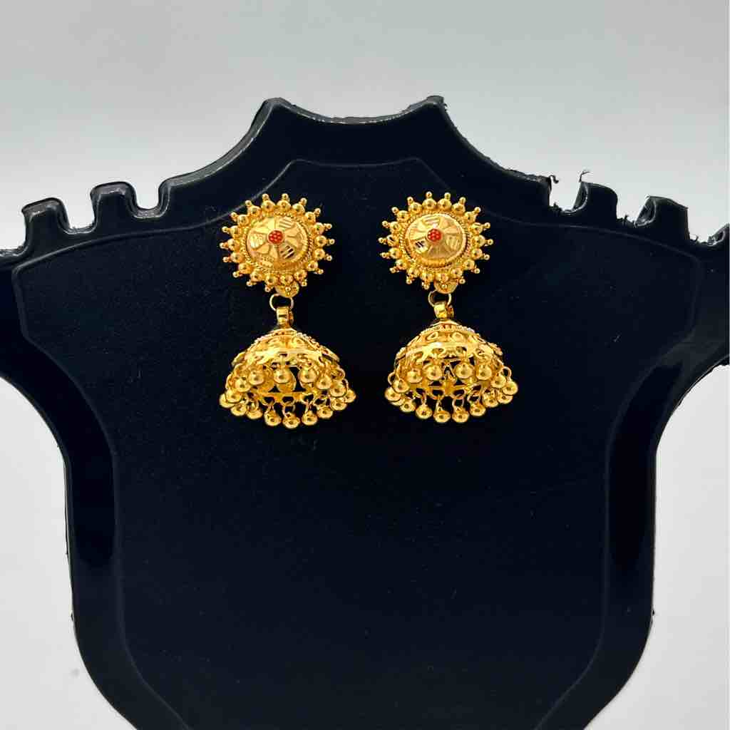 916 gold fancy kalkati jummar butti rava design