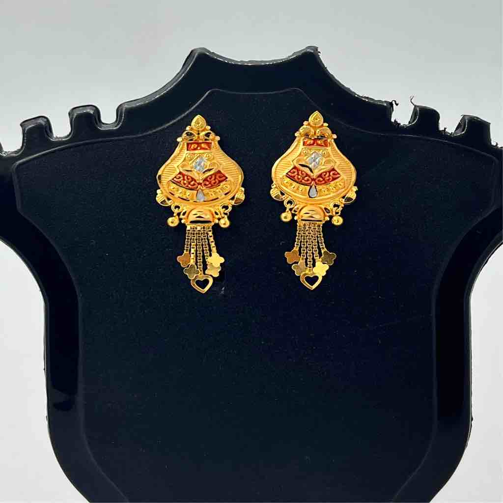 916 Gold Fancy Natural Design Earrings
