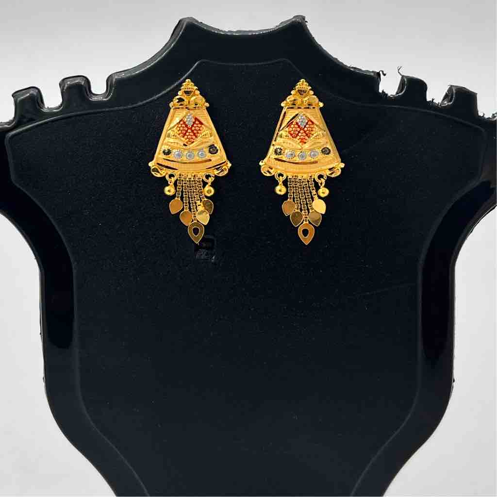 916 gold fancy light weight earrings