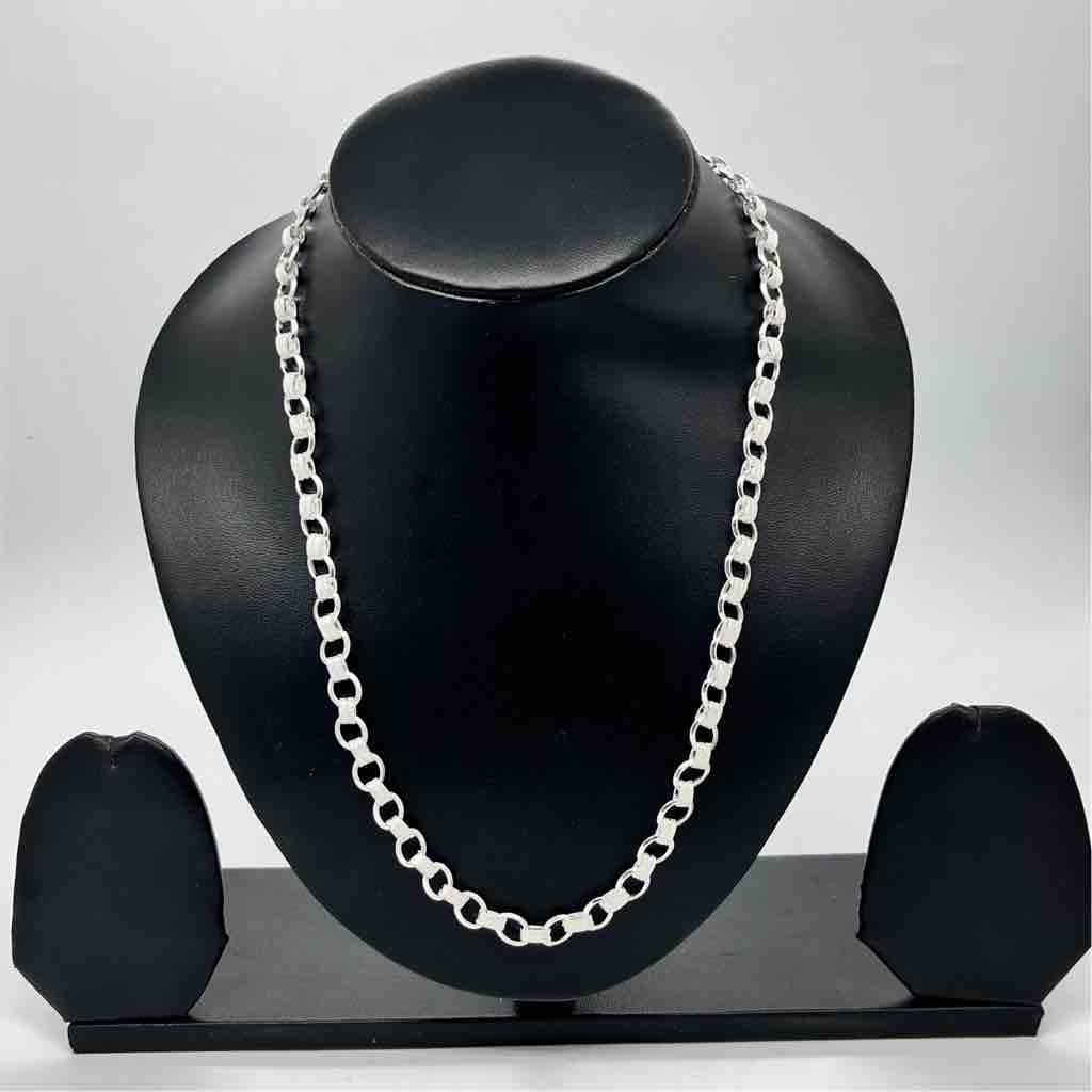 925 Sterling Silver Gents Hollow Lotus Design Chain
