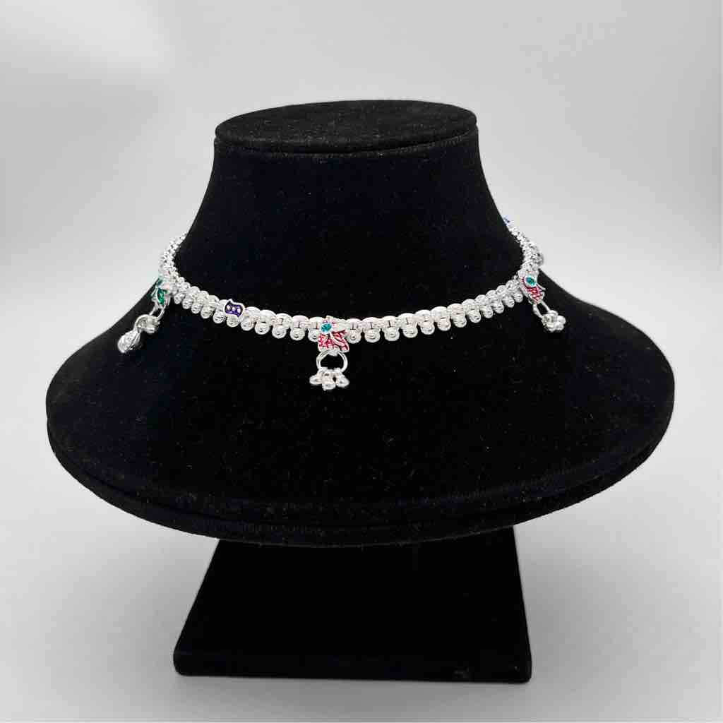 Silver Kismat Single Line Dal Design Payal