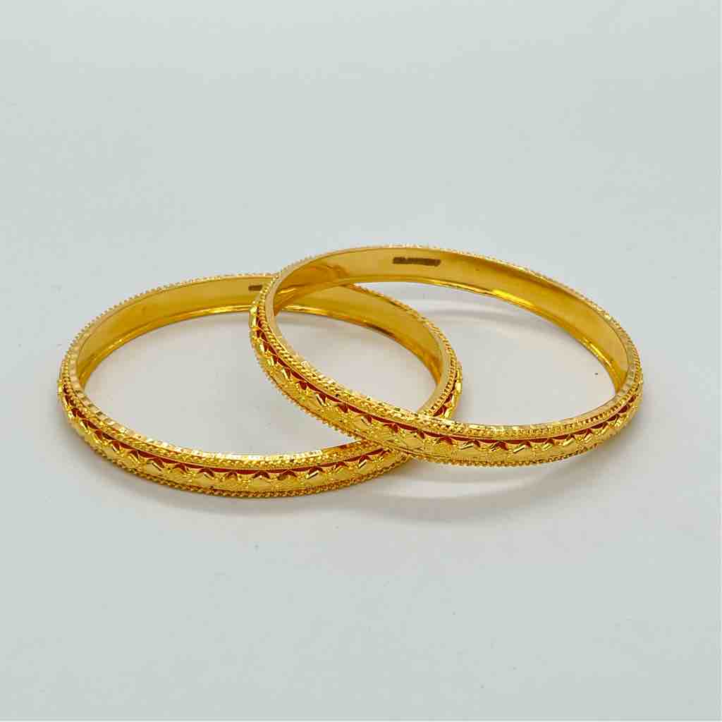 916 gold fancy classic bangles