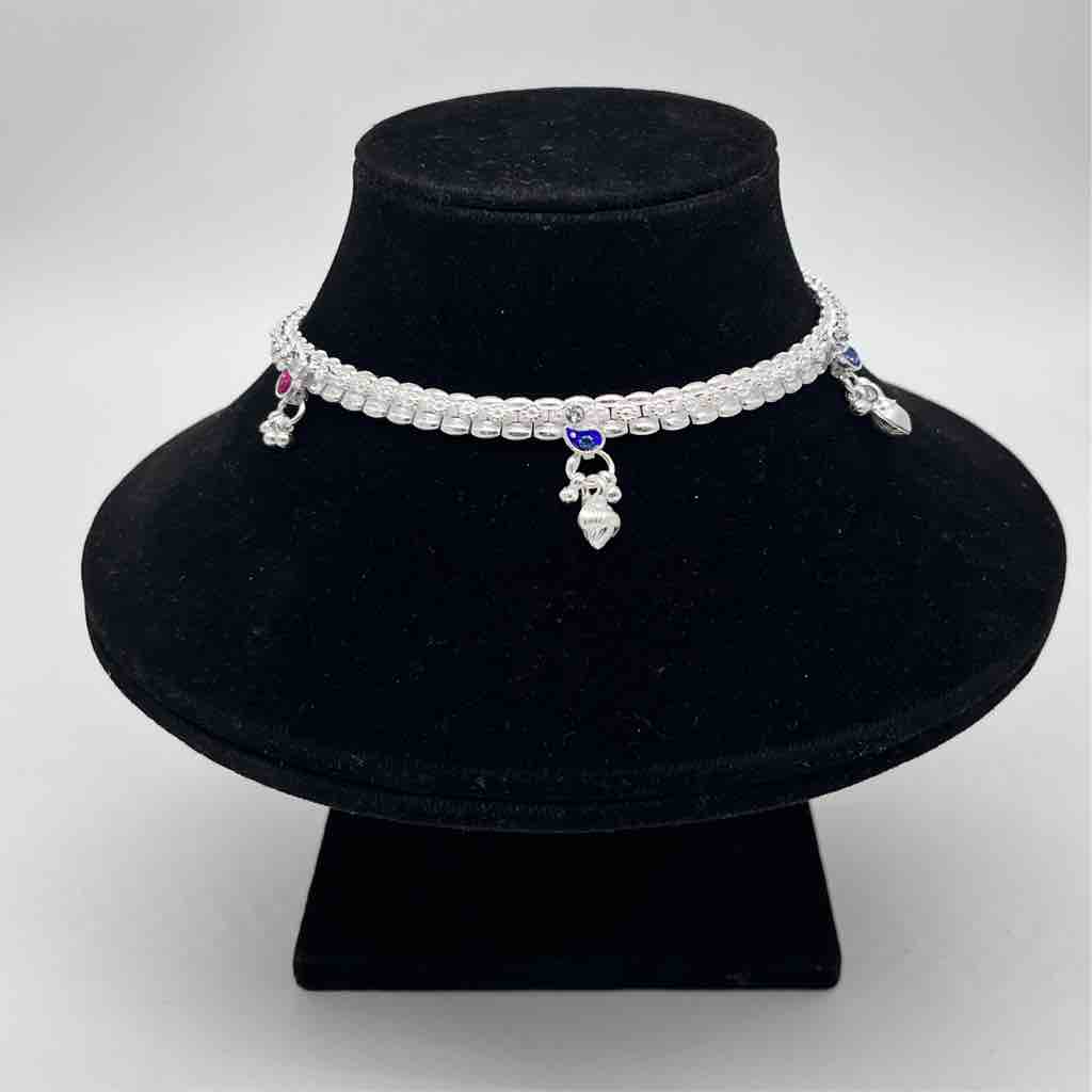 Silver Kismat Fancy Single Line Dal Design Payal