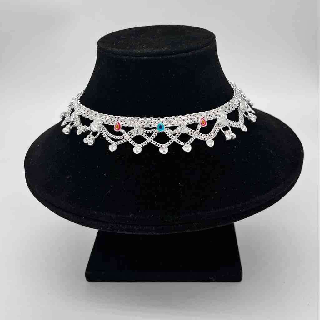 Silver Aagra Light Weight Classical Jull Design Payal