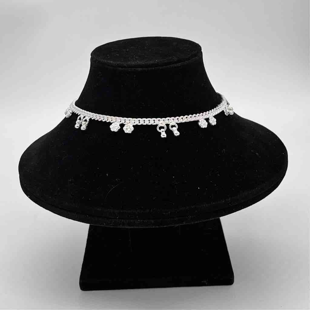 Silver jodhpuri simple pandi  design payal