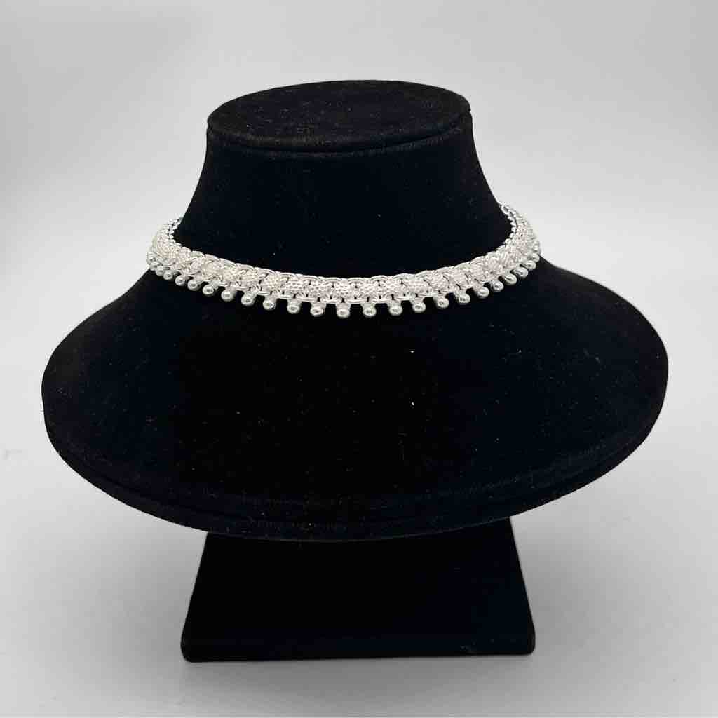 Silver Jodhpuri Fancy Plain Rava Design Payal