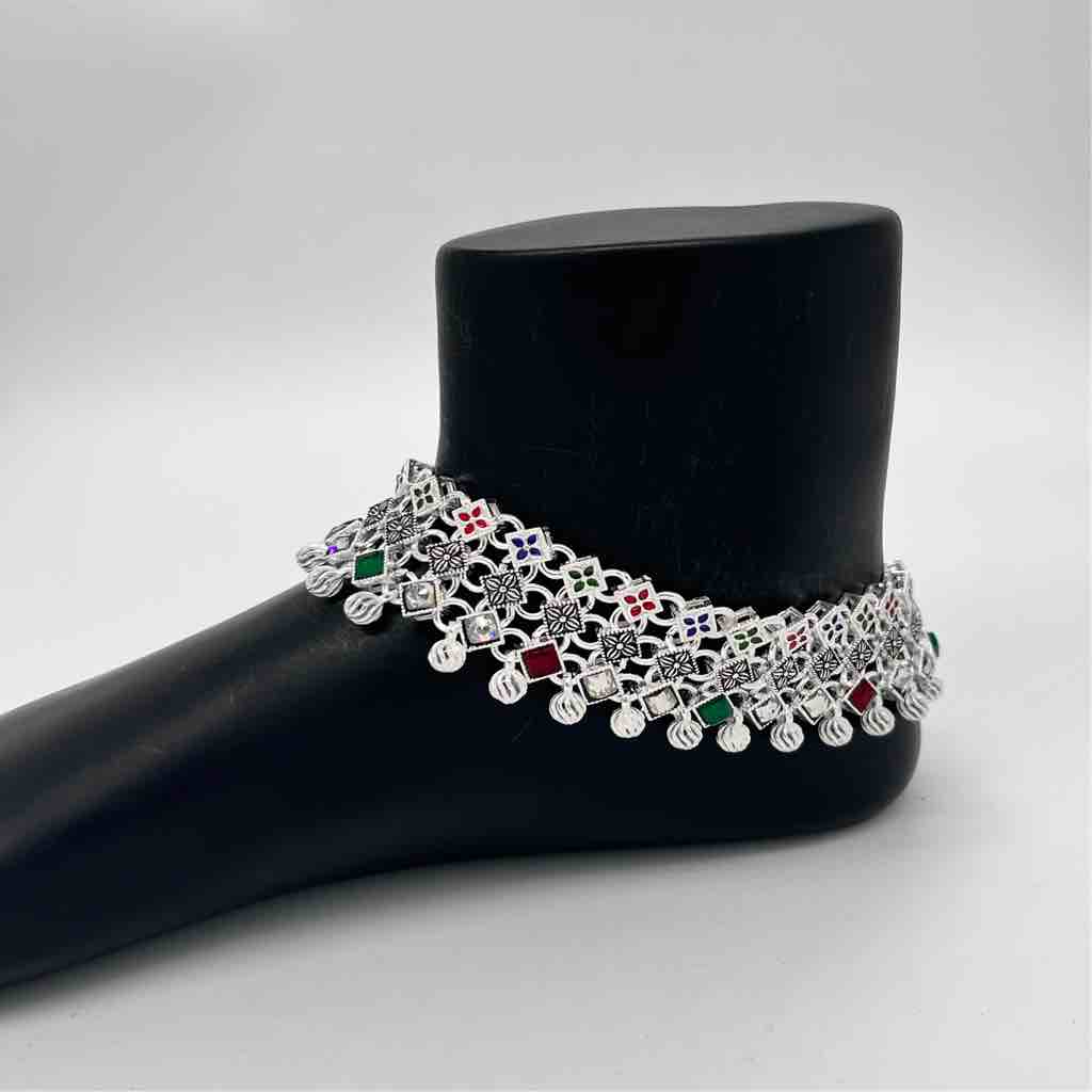 Silver fancy bombay Heavy design anklets