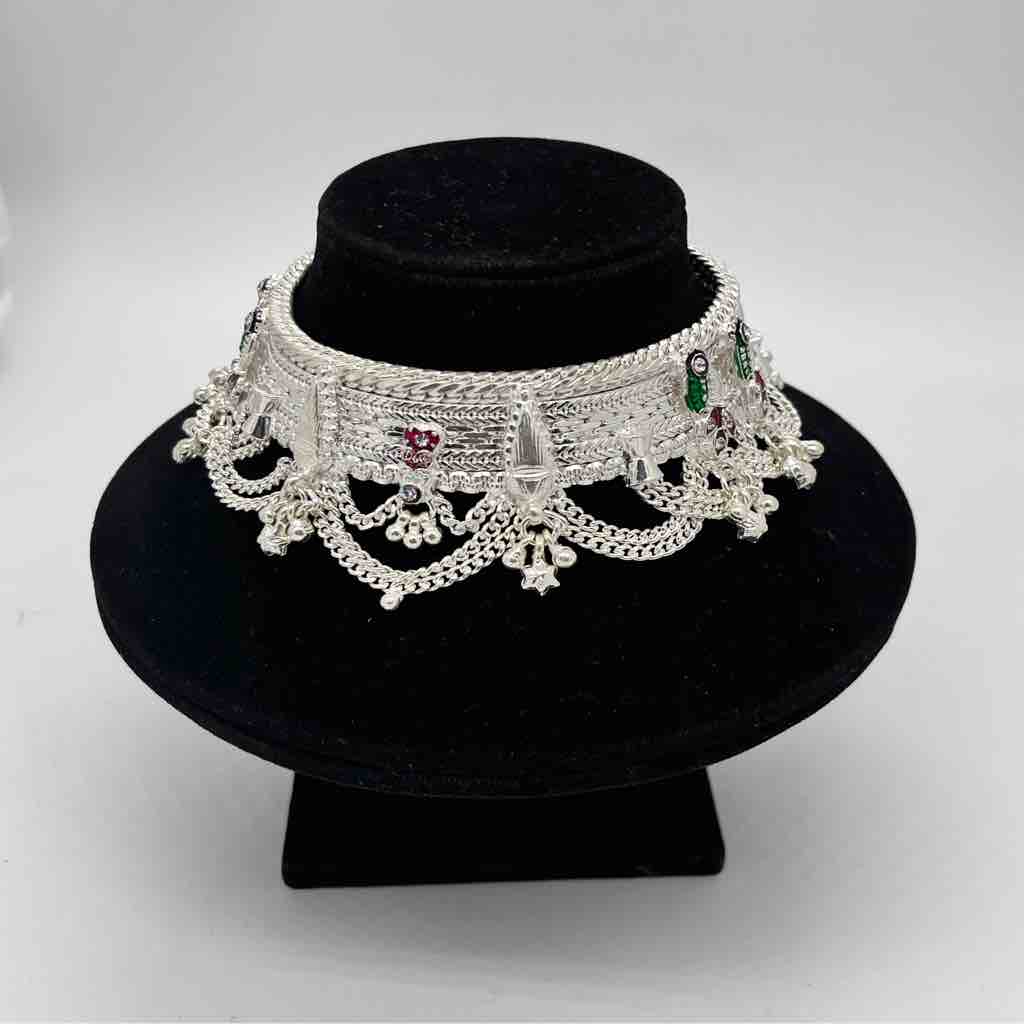 Silver Fancy Heavy Anklets
