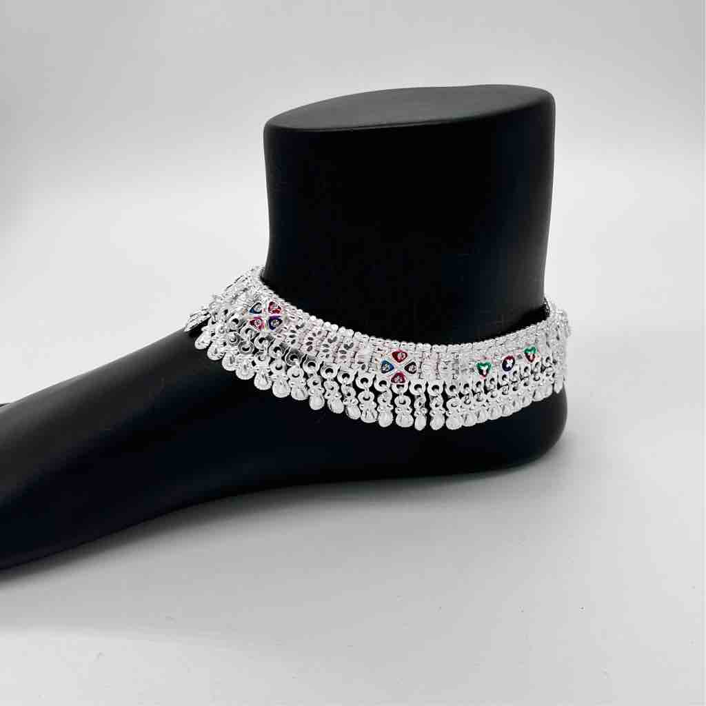 Silver Kismat Fancy Anklets