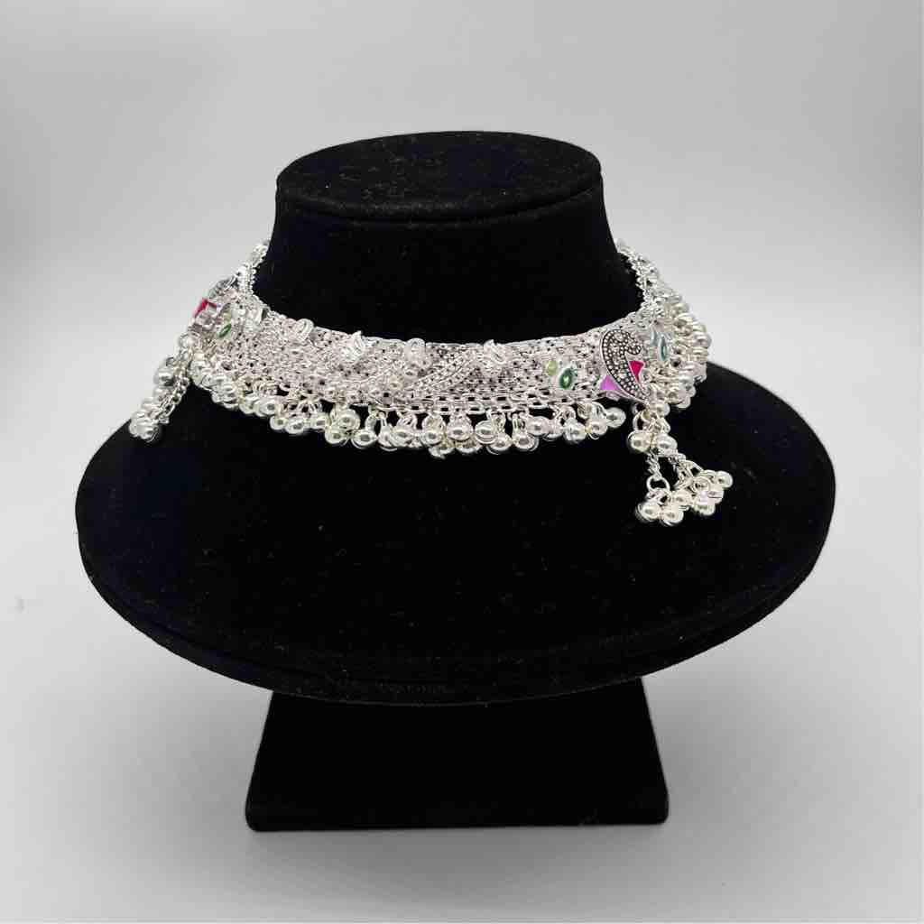 Silver Fancy Aagra Light Weight Jull Anklets