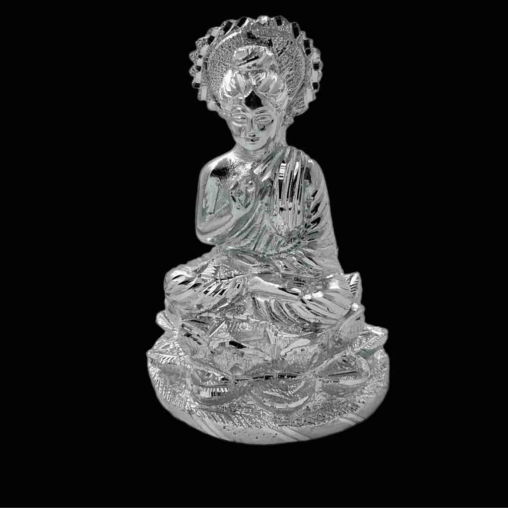 Silver plated Budh Bhgwan Idol