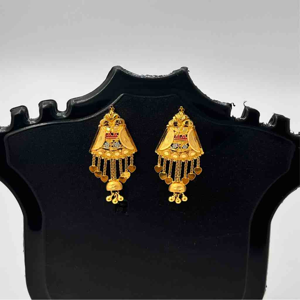 916 Gold Fancy Latkan Kalkati Design Earrings