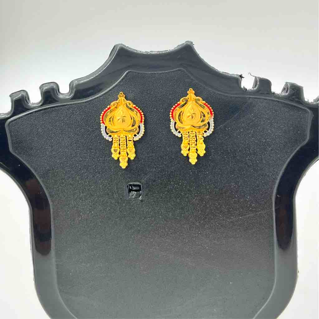 916 Gold Fancy China Design Earrings