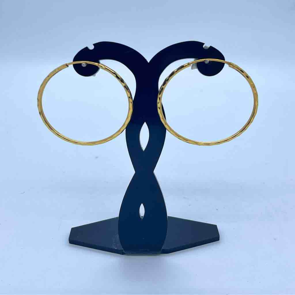 916 Gold Big Size Plain Earrings