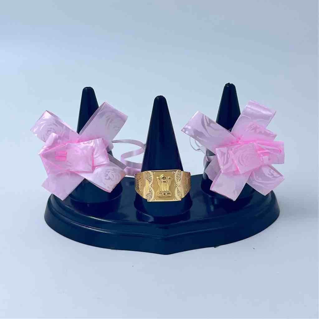 916 Gold Ashok Chakr Design Ring