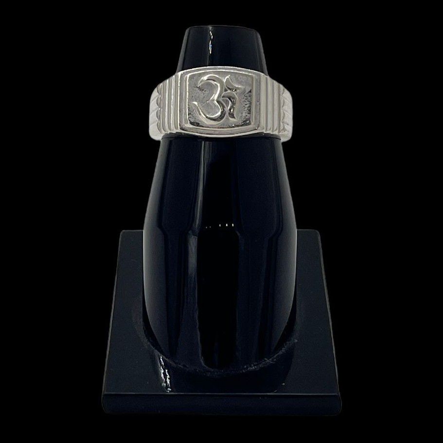 Silver ring in om design