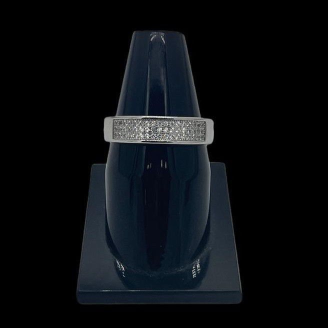 925 sterling silver 3 line diamond