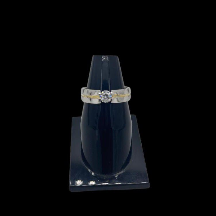 925 Sterling Silver One Diamond Gents Ring