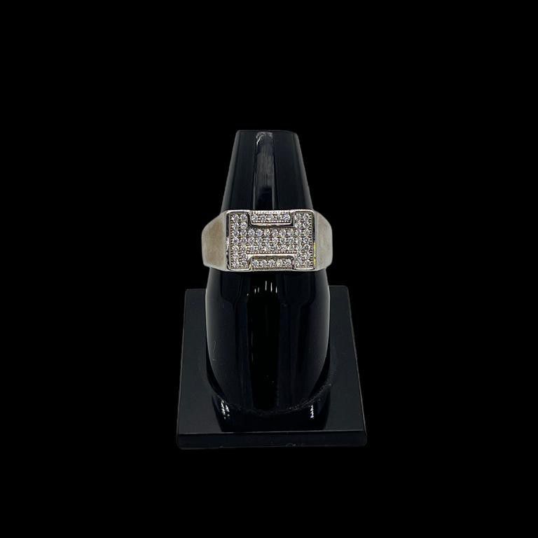 925 Sterling Silver Diamond Gents Ring