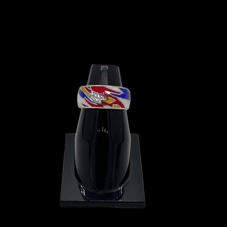 925 Sterling Silver Colouring Gents Fancy Ring