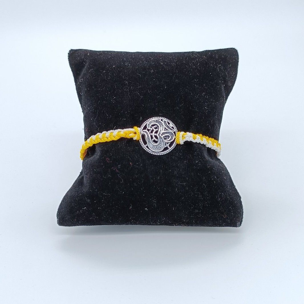 Om Oxidised Design In Silver 800 Rakhi