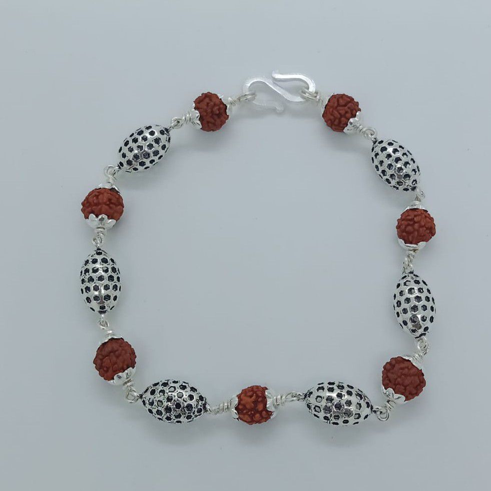 Silver 7 rudraksh in antique design