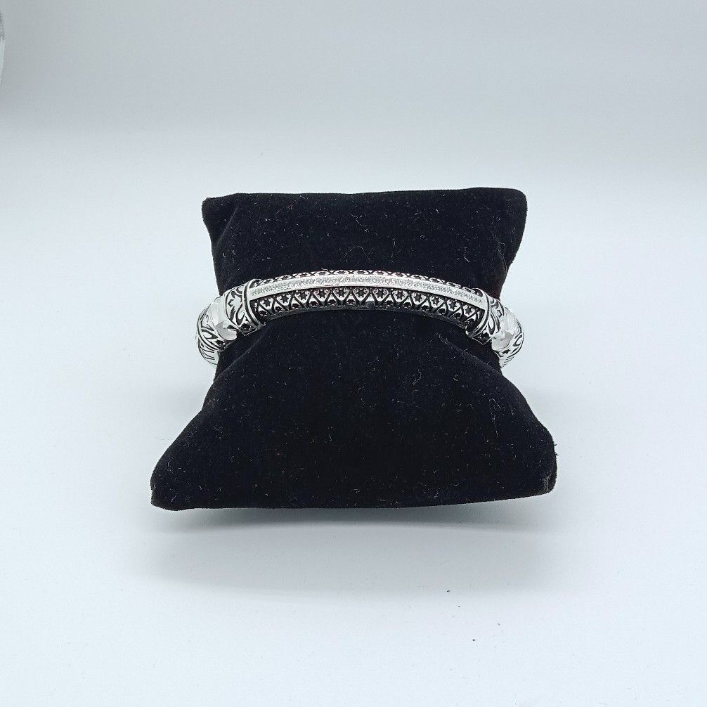 Silver Oxidise Fancy Kada