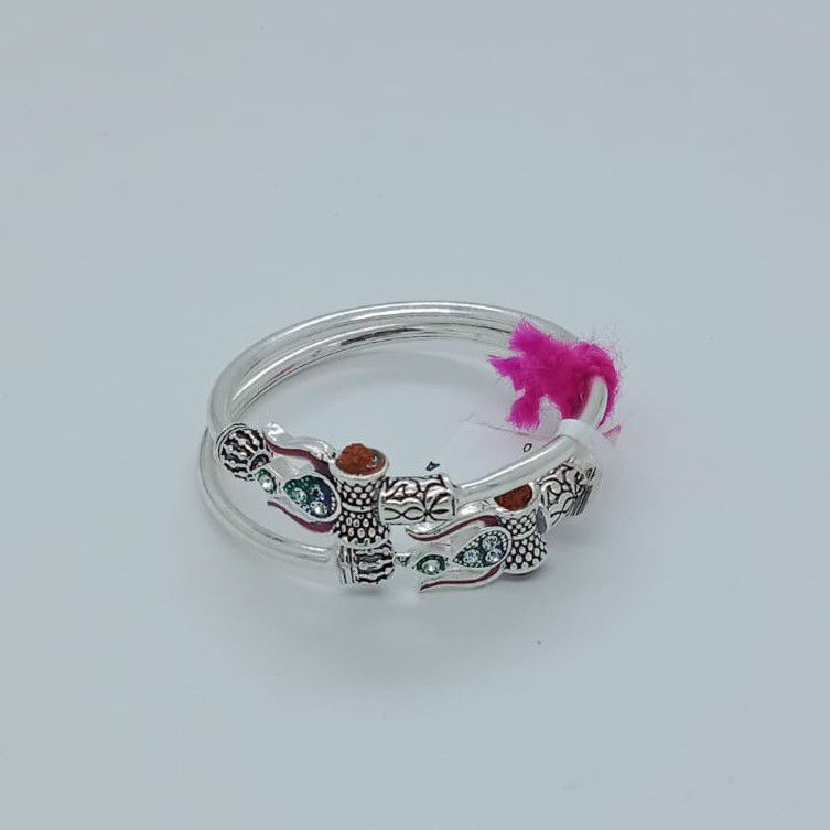 Trishul Design In Silver 800 Kada