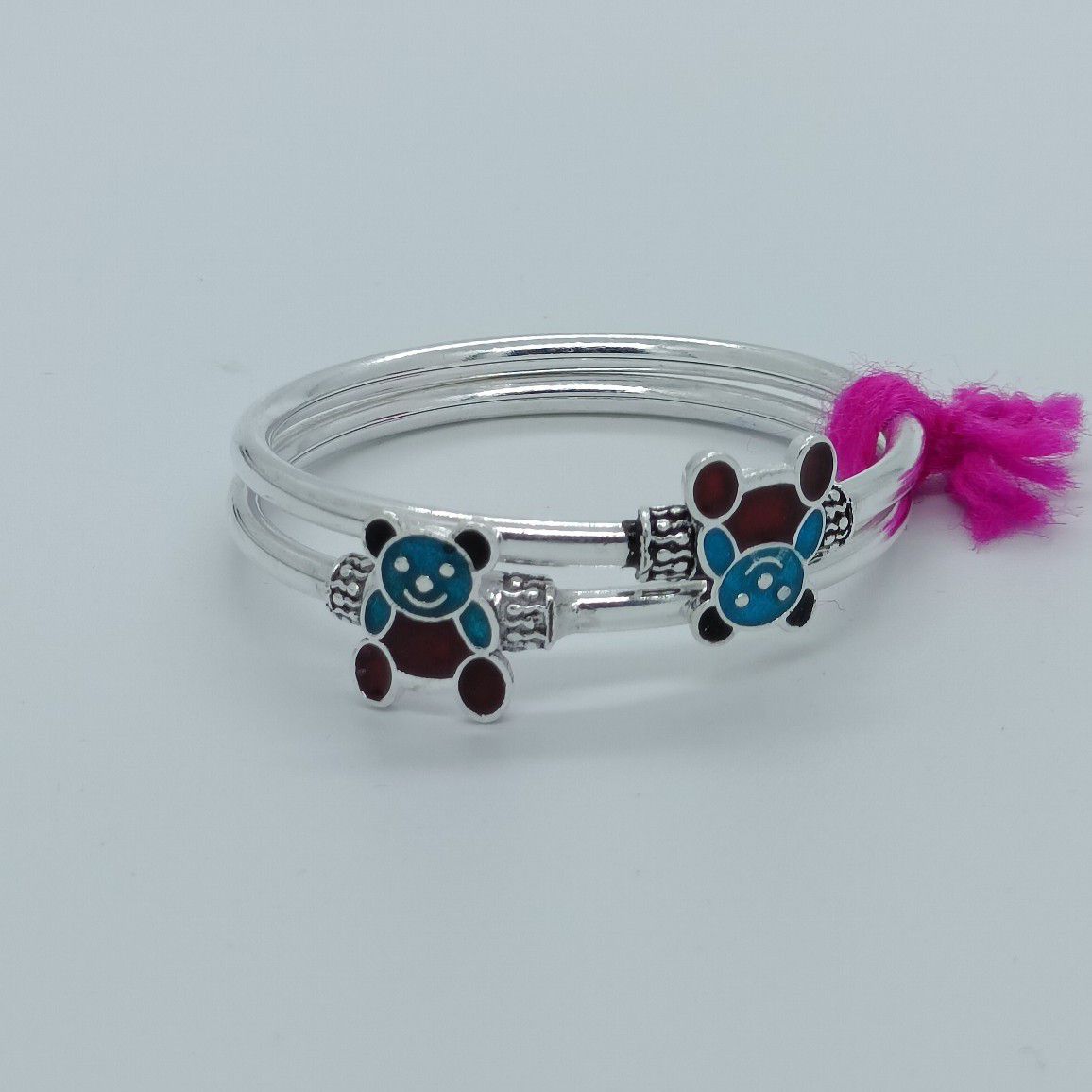 silver teddy design kada