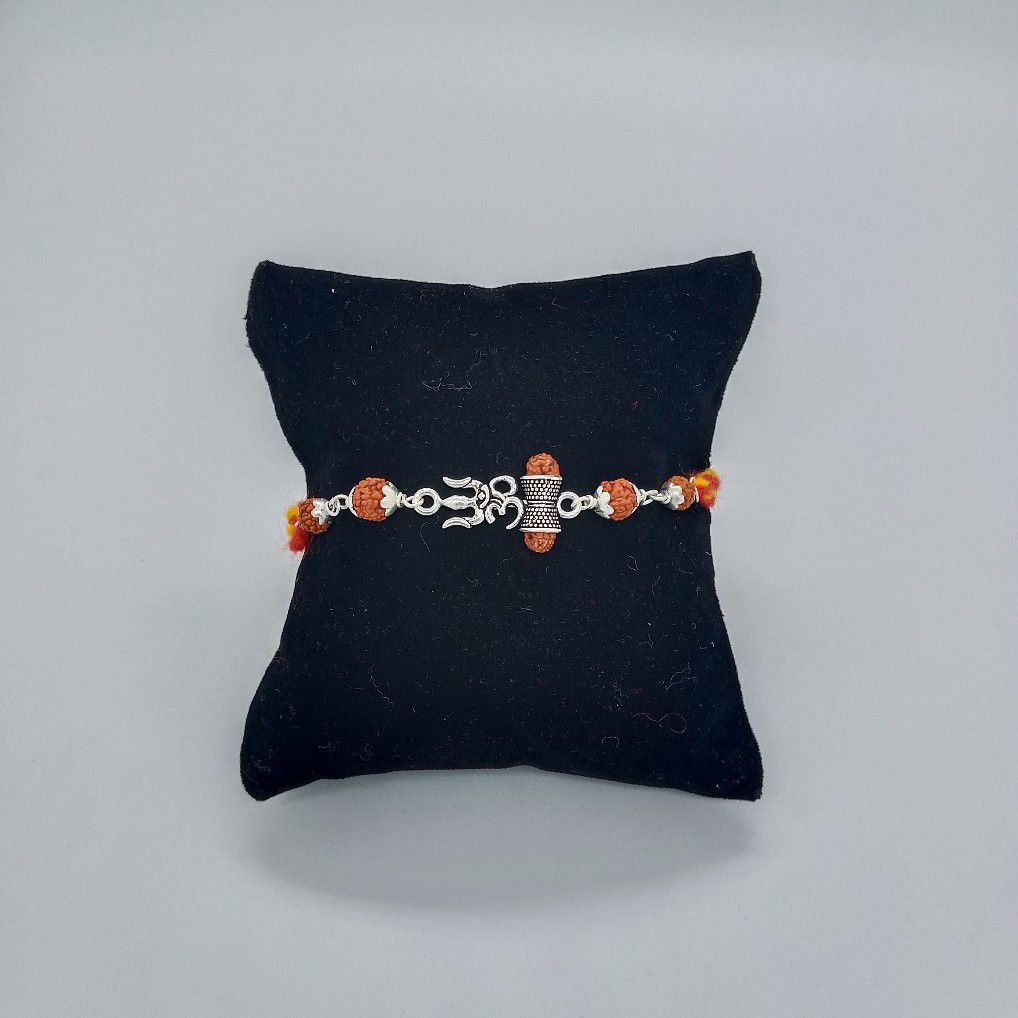 Silver Mahakal Om fency Rakhi