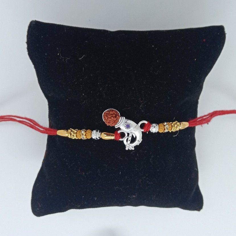 Silver Fancy Ganpati Rakhi