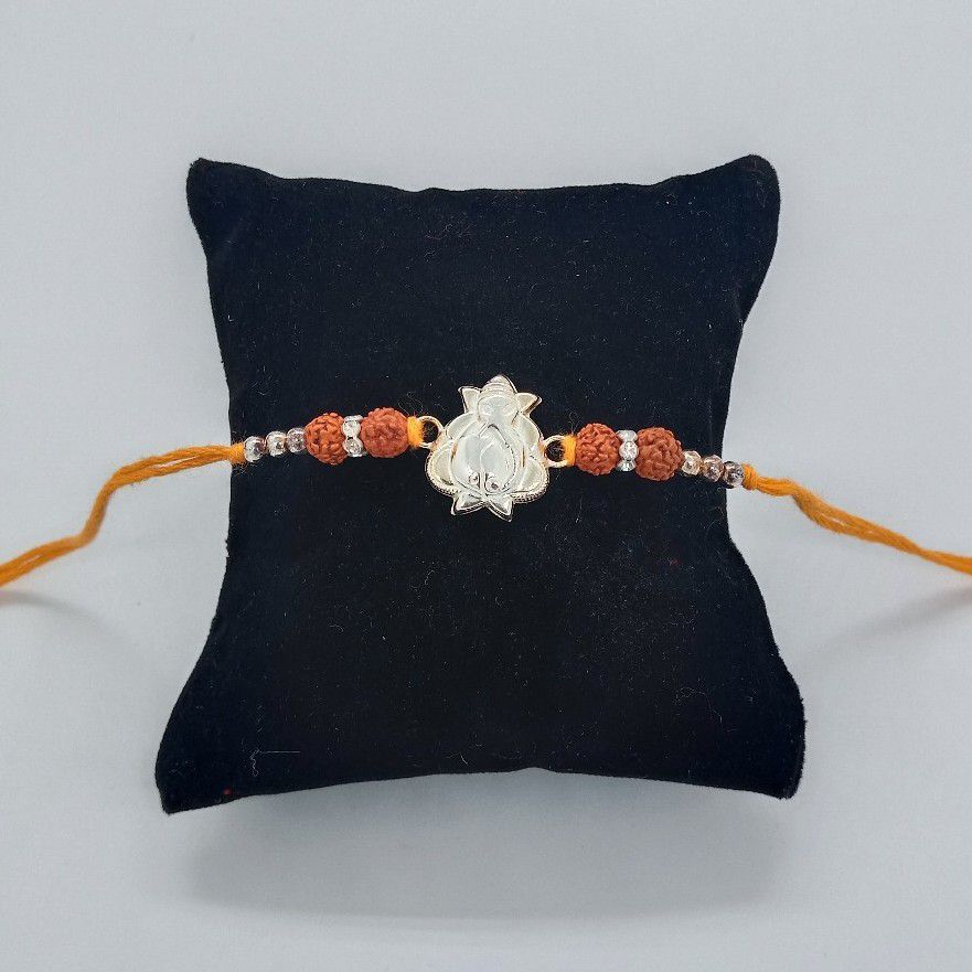 Silver kalash design rakhi