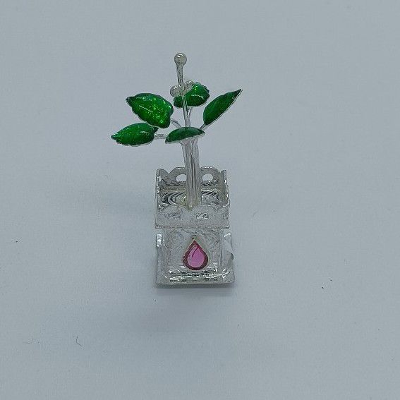 silver trendy tulsi pot
