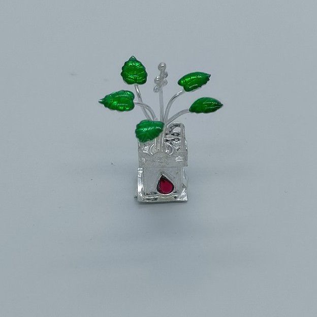 silver tulsi pot for pooja