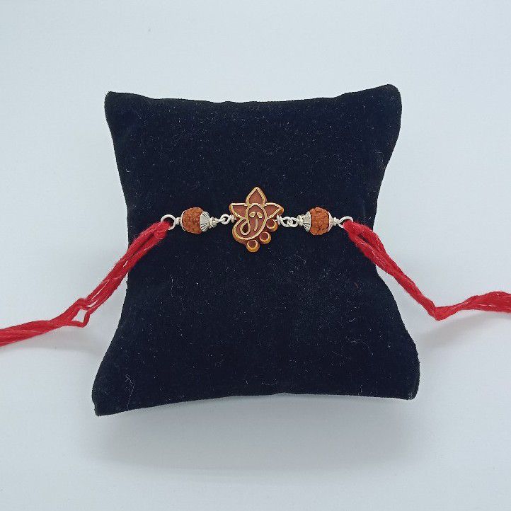 Silver ganpati design rakhi