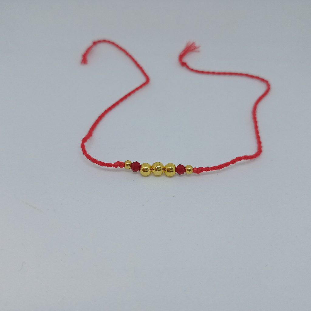 Gold Handmade Plain pearl rakhi