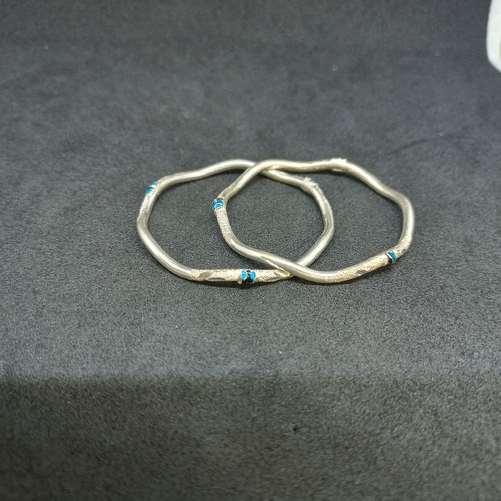 92.5 silver bangles 3 piece zigzag Design