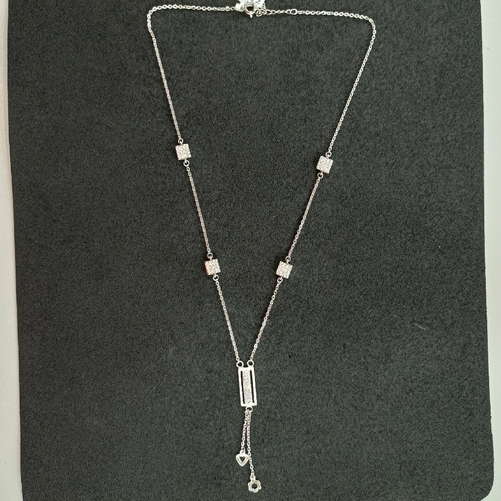 92.5 silver necklace micro chain square box piece design