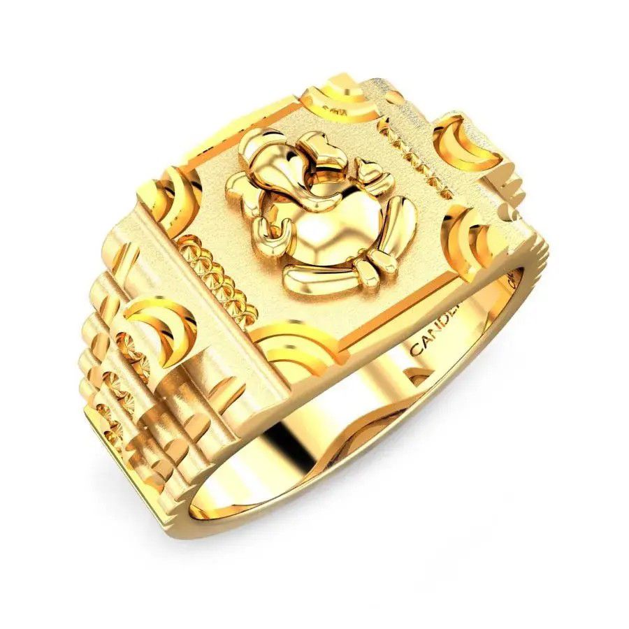 Gold ganpati casting ring