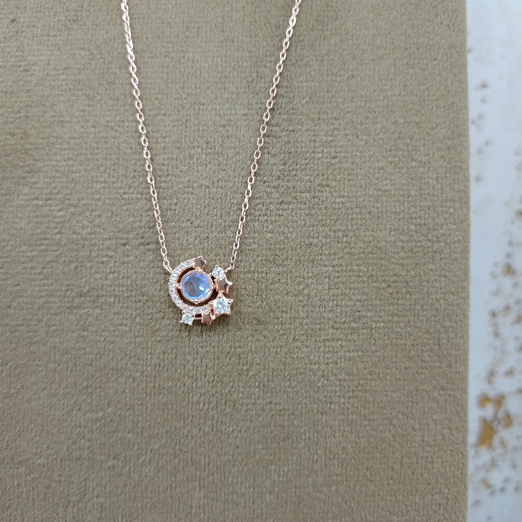 925 Silver Studded Pendant Chain