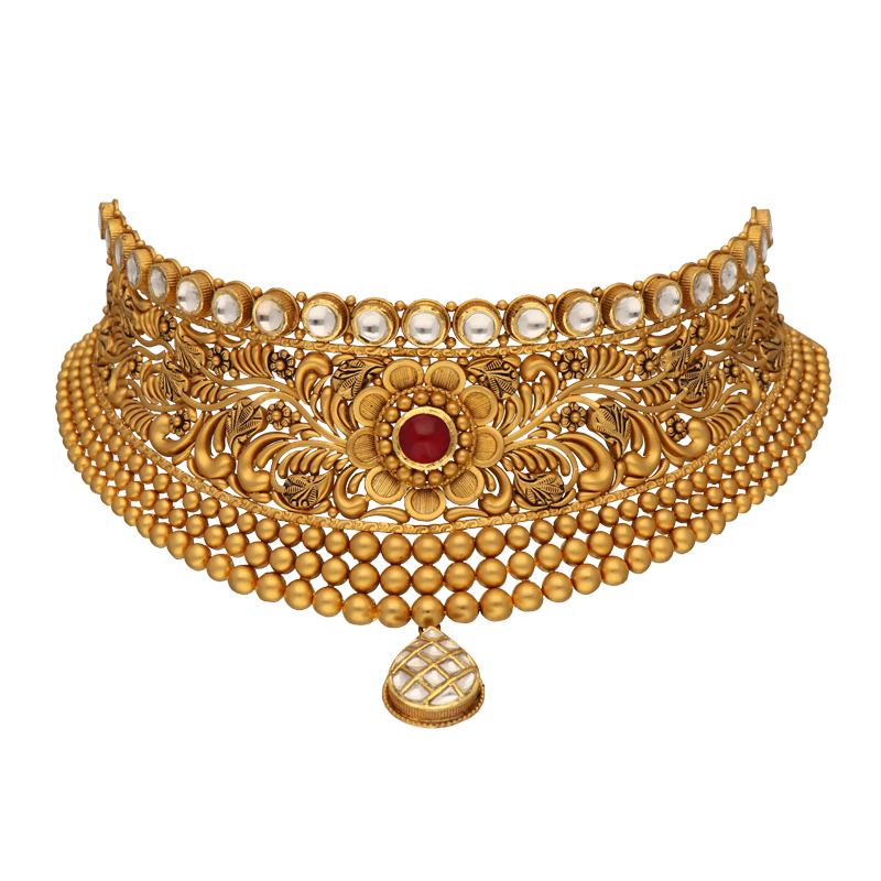 Gold antique chokar set