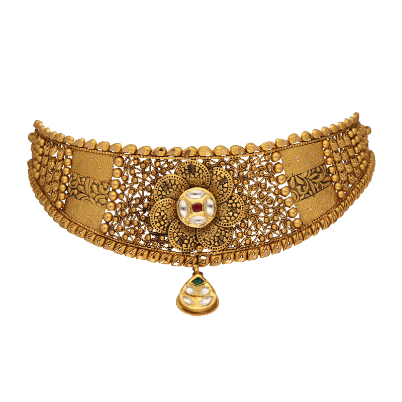 Antique gold chokar set