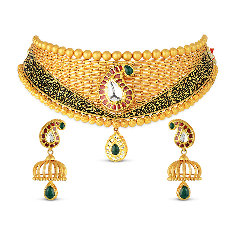 Gold antique chokar set gold