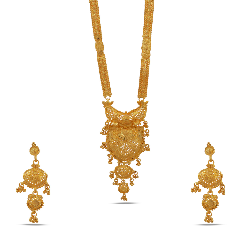 Gold kalkati necklace long