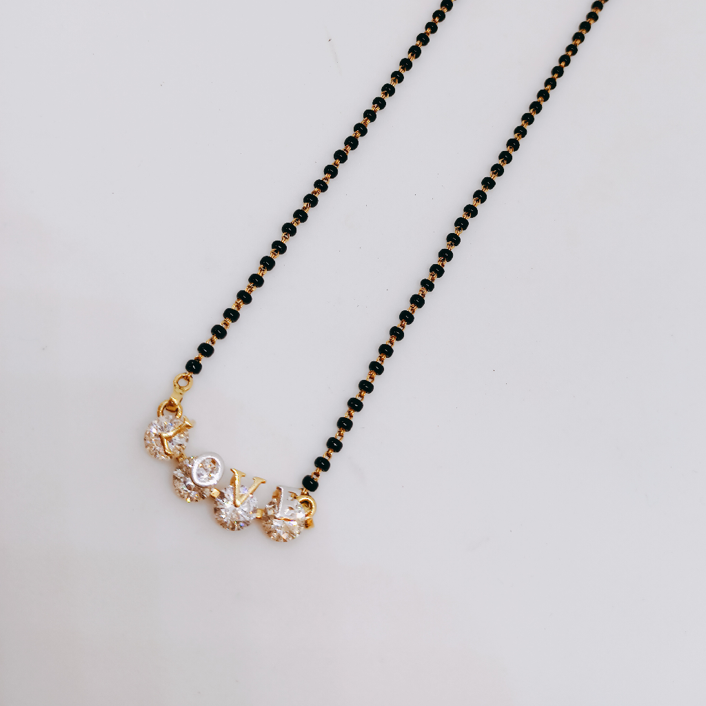 Gold love letter diamond mangalsutra
